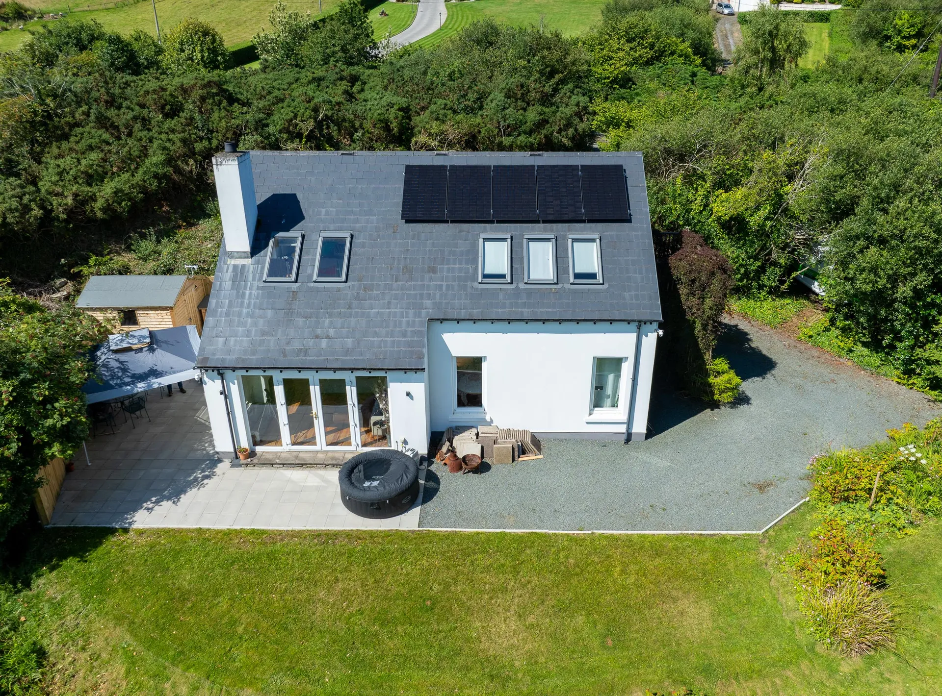 Solar PV panels on the roof of a Donegal home